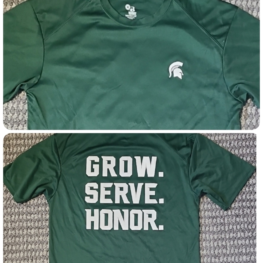 MSU SPARTANS Green Athletic Men's M Shirt GROW SERVE HONOR - Picture 1 of 6